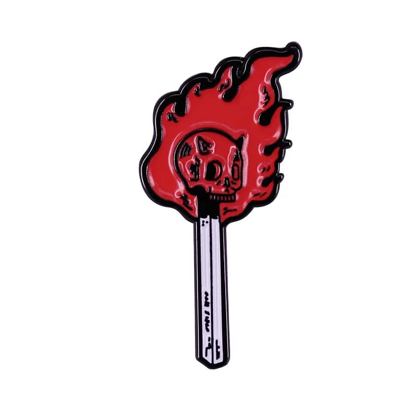 Matchstick Skull Enamel Pin